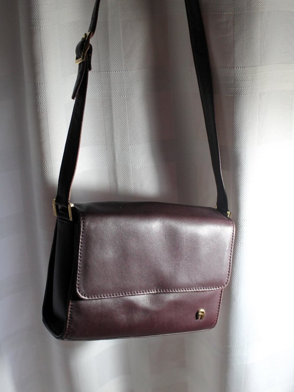 Etienne Aigner Burgundy Leather Crossbody Bag